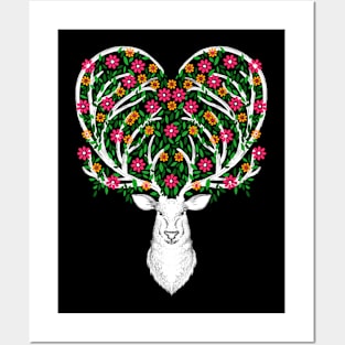 Blooming Deer II Posters and Art